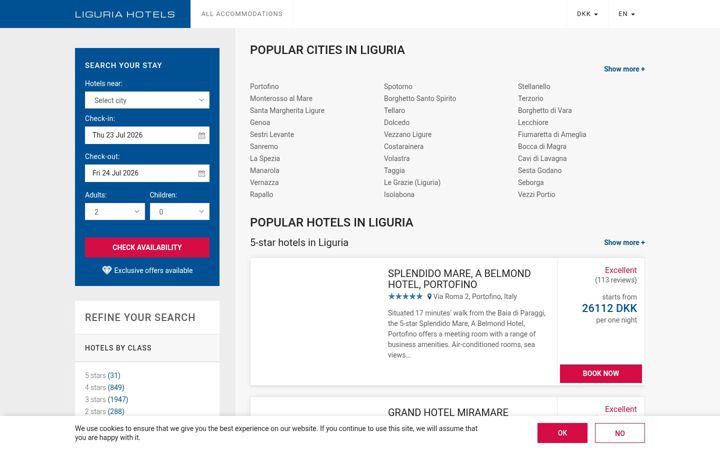 Screenshot ta' liguriatophotels.com