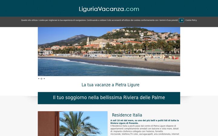 Screenshot of liguriavacanza.com