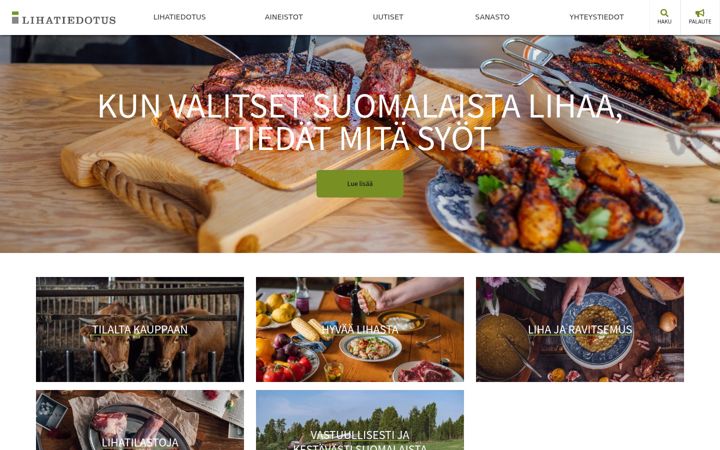 Screenshot of lihatiedotus.fi