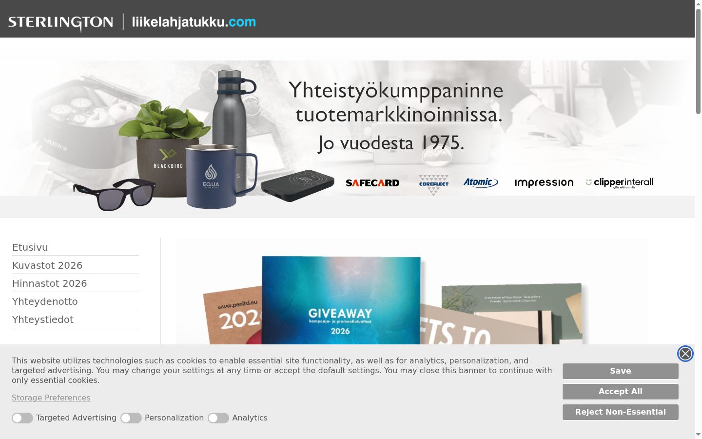 Skjermbilde av samtykkebanneret slik det vises før noen interaksjon
