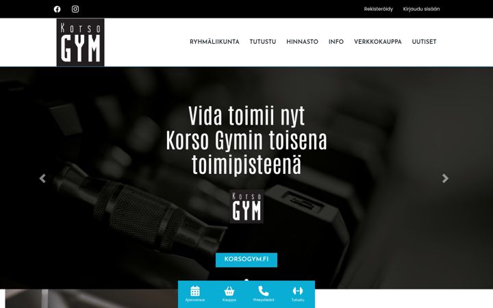 Skærmbillede af liikuntakeskusvida.fi