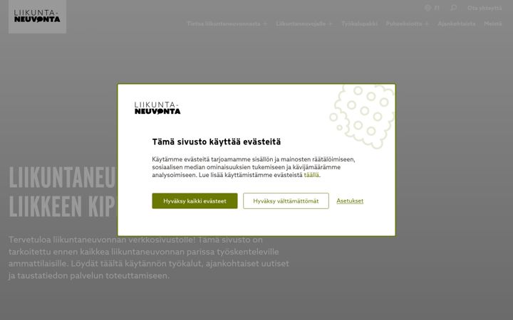 Skjámynd af liikuntaneuvonta.fi