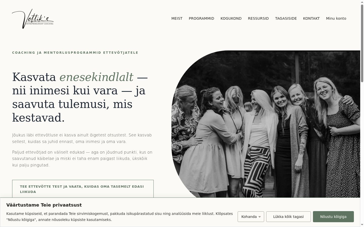 Skærmbillede af samtykkebanneret, som det blev vist før nogen interaktion