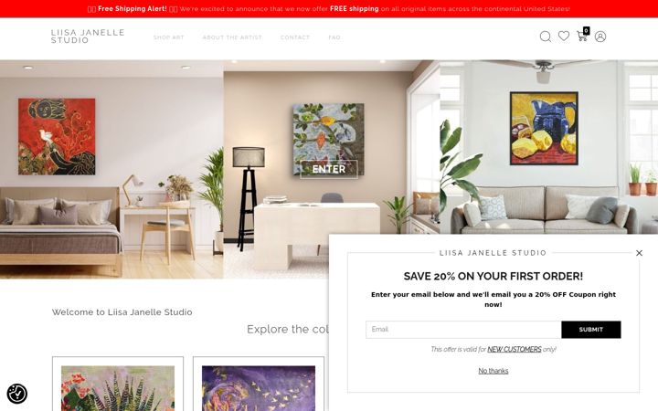 Screenshot of liisajanellestudio.com