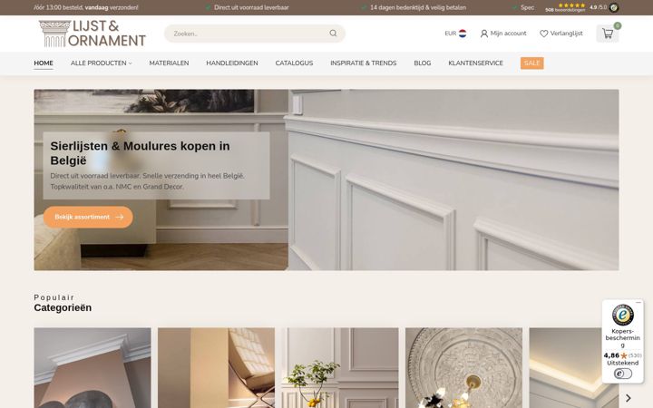 Screenshot of lijstenornament.be