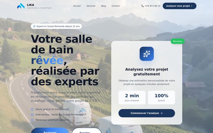 Screenshot of lika-sanitaire.ch