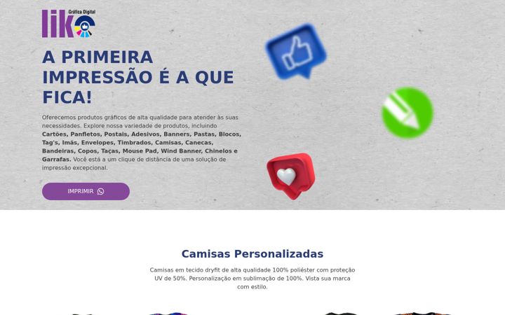 Screenshot of likegraficabh.com.br