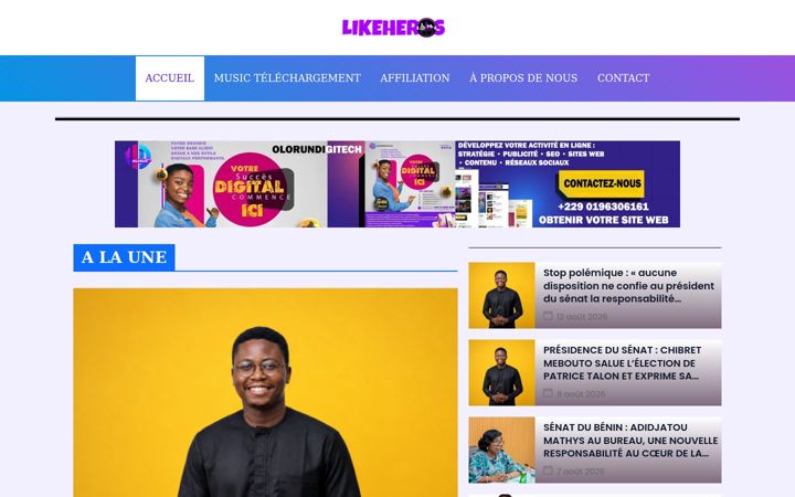 Screenshot of likeheros.com