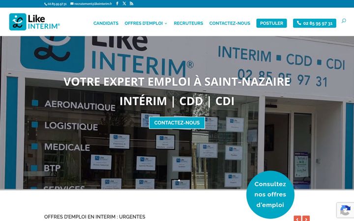 Screenshot of likeinterimatlantique.fr