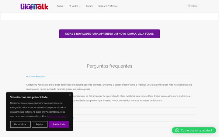 Screenshot of likeitalk.com