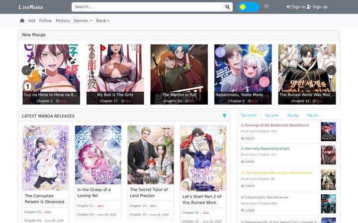 Screenshot of likemanga.ink