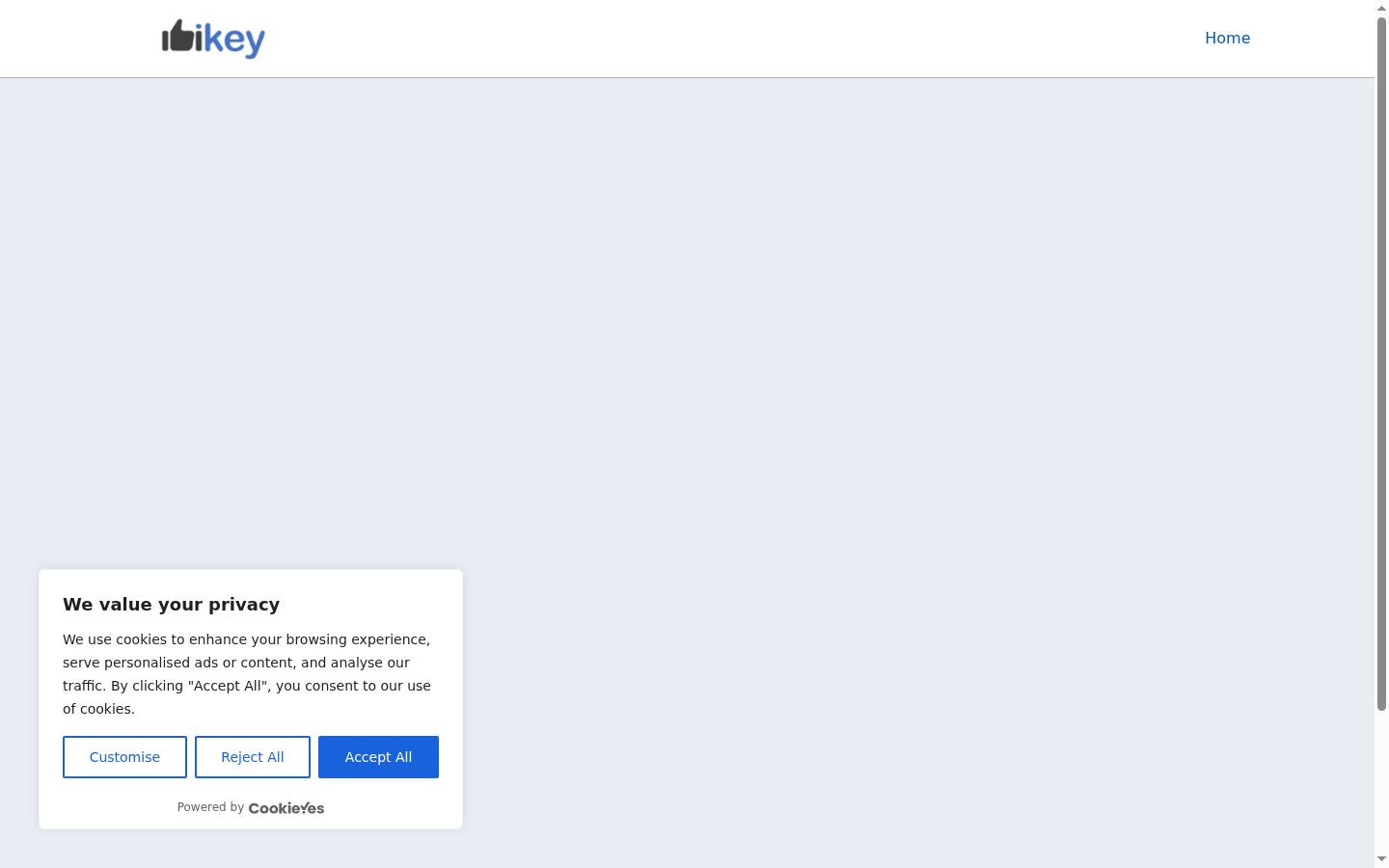 Screenshot del banner di consenso mostrato prima di qualsiasi interazione