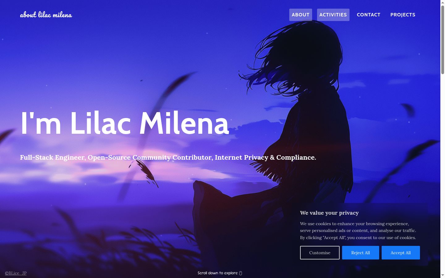 Screenshot del banner di consenso mostrato prima di qualsiasi interazione