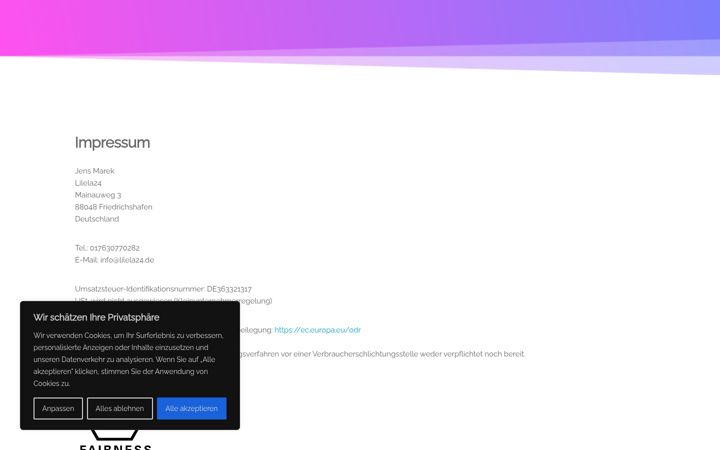 Screenshot of lilela24-rechtstexte.de