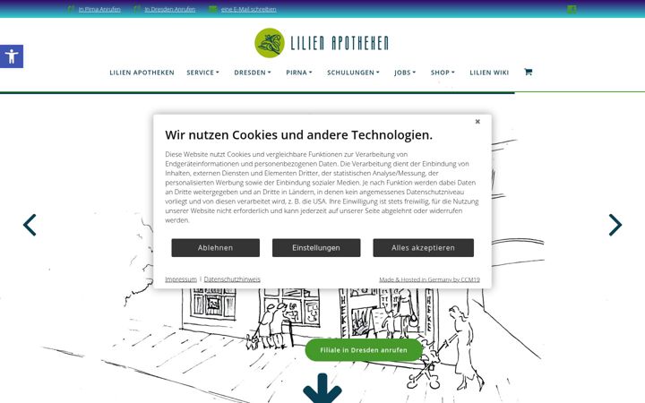 Screenshot of lilien-apotheken.de