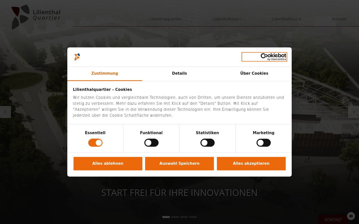 Screenshot del banner di consenso mostrato prima di qualsiasi interazione