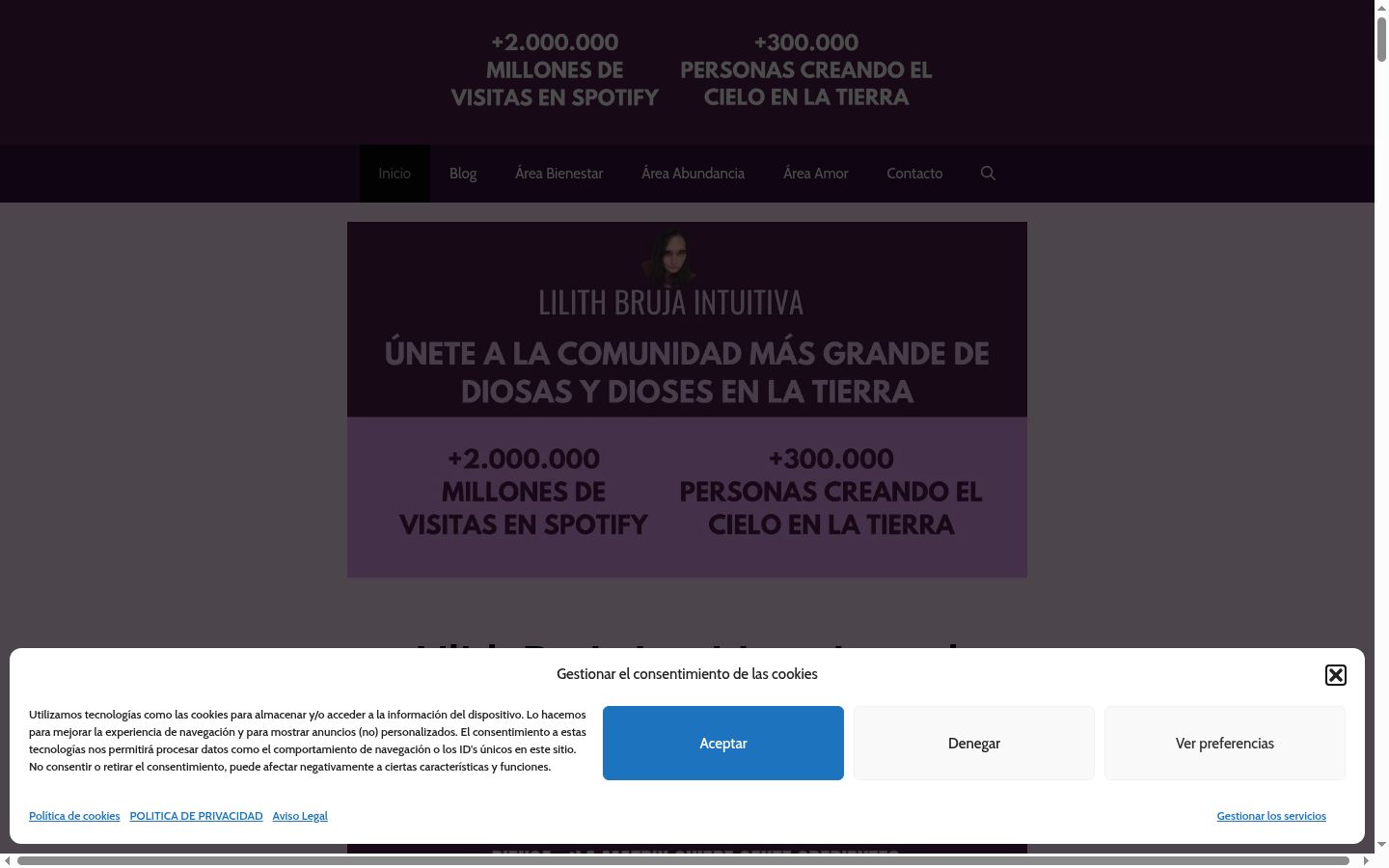 Screenshot del banner di consenso mostrato prima di qualsiasi interazione