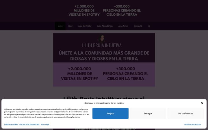 Screenshot of lilithbrujaintuitiva.com