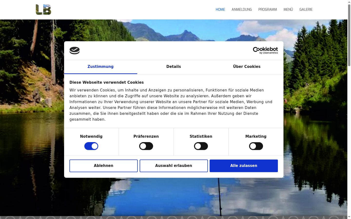 Posnetek zaslona pasice za privolitev, prikazane pred kakršno koli interakcijo