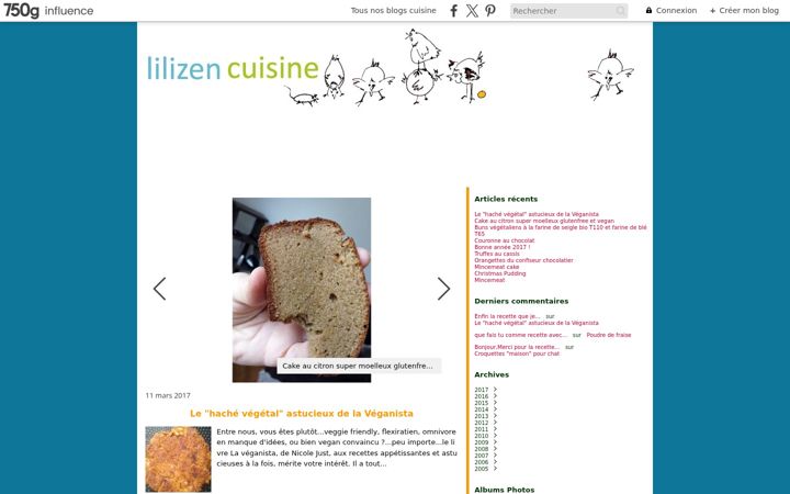 Screenshot of lilizencuisine.fr