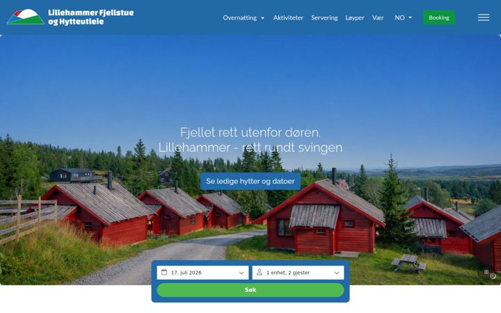 Screenshot of lillehammerfjellstue.no