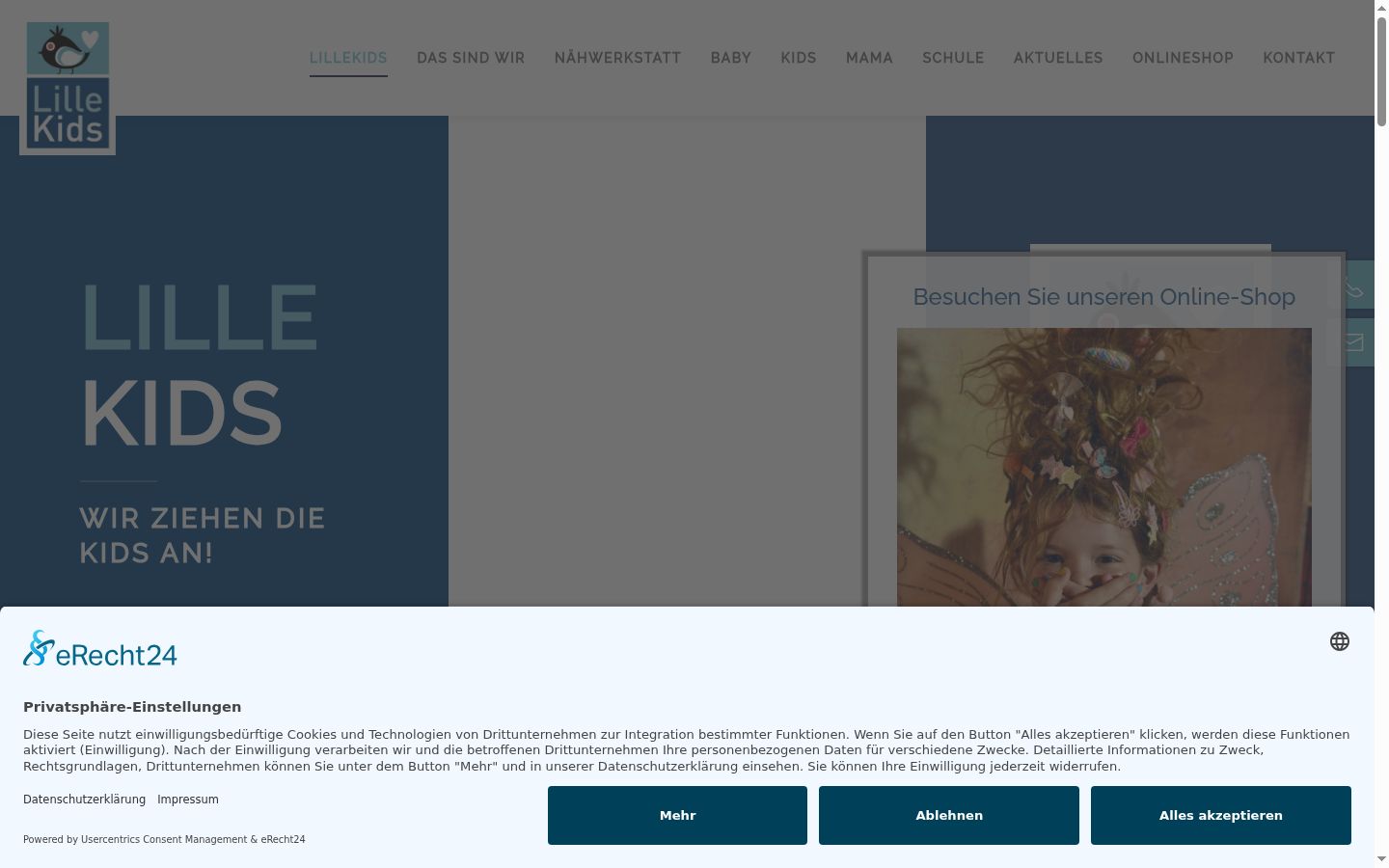 Screenshot del banner di consenso mostrato prima di qualsiasi interazione