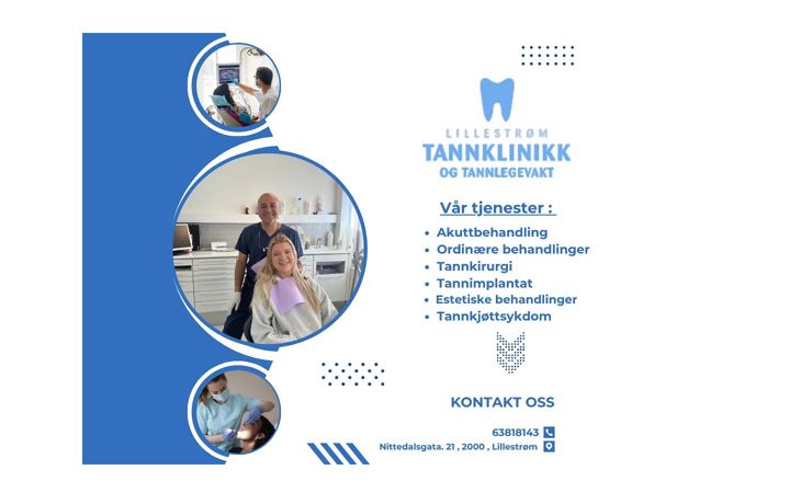 Skärmbild av lillestromtannlegevakt.no