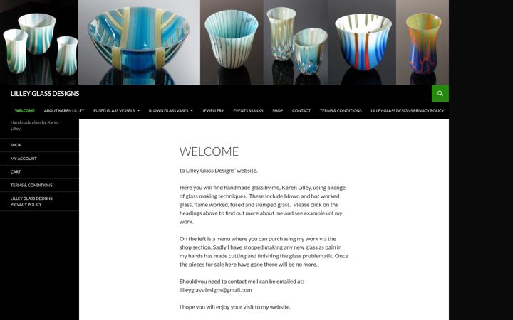 Screenshot of lilleyglassdesigns.co.uk