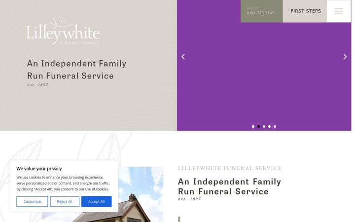 Screenshot of lilleywhite-funerals.co.uk
