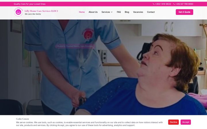 Screenshot of lillyhomecareservices.com