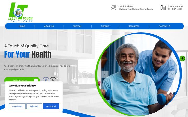Screenshot of lillytouchhealthcare.com