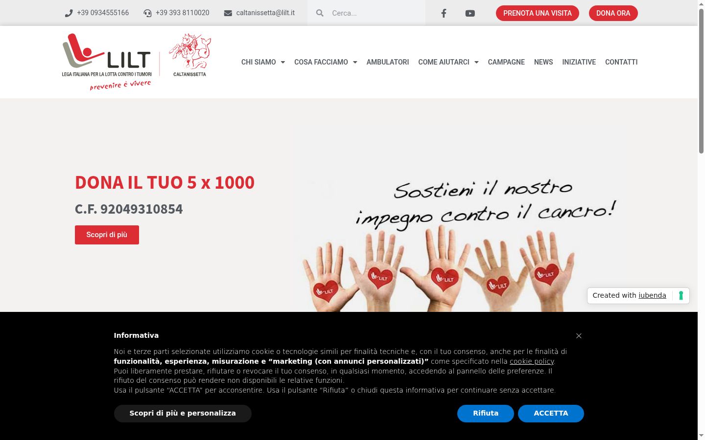 Screenshot tal-banner tal-kunsens muri qabel kwalunkwe interazzjoni