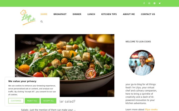 Screenshot of lilyacooks.com