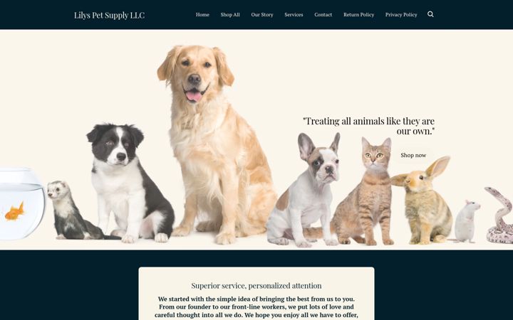 Screenshot of lilyspetsupply.com