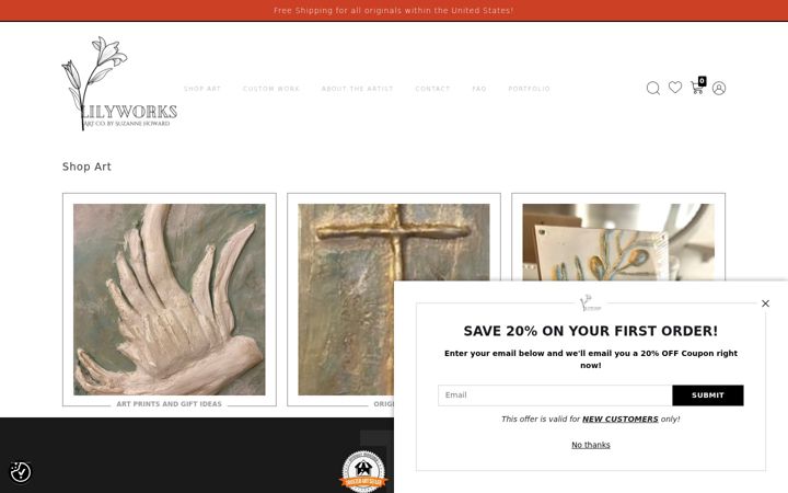 Screenshot of lilyworksart.com