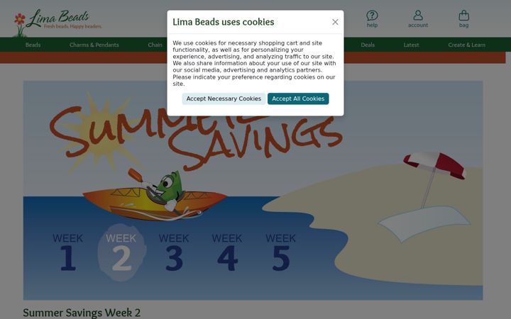Screenshot van limabeads.com