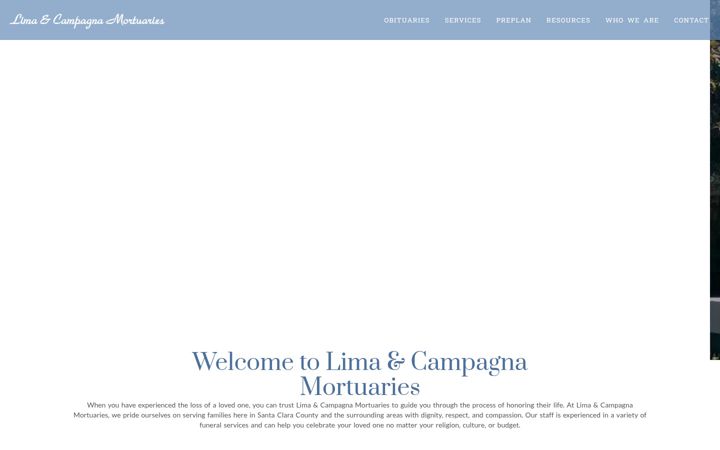 Screenshot of limacampagnamortuaries.com