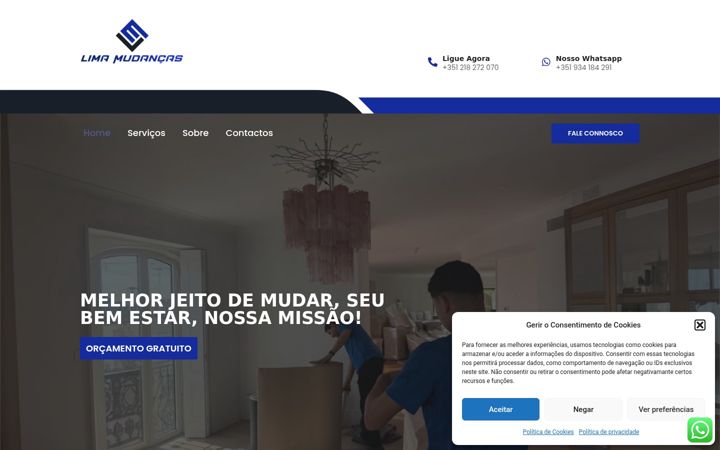 Screenshot of limamudancas.com