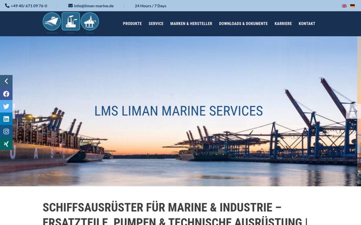 Screenshot of liman-marine.de