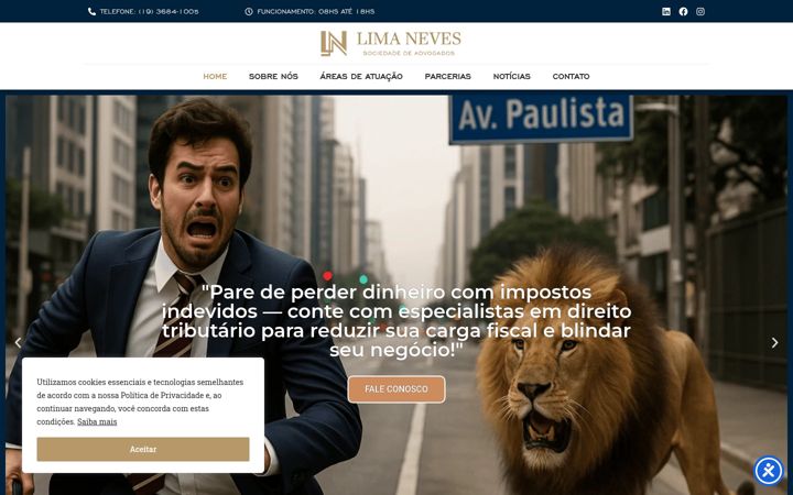 Screenshot of limaneves.com.br