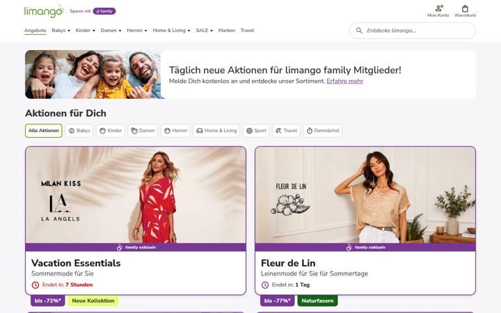 Screenshot of limango.com