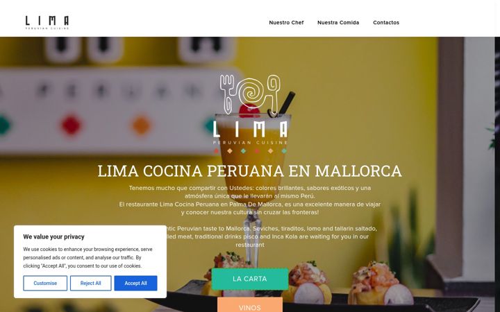 Screenshot of limapalma.com