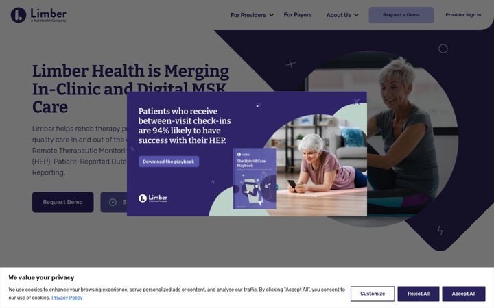 Screenshot of limberhealth.com