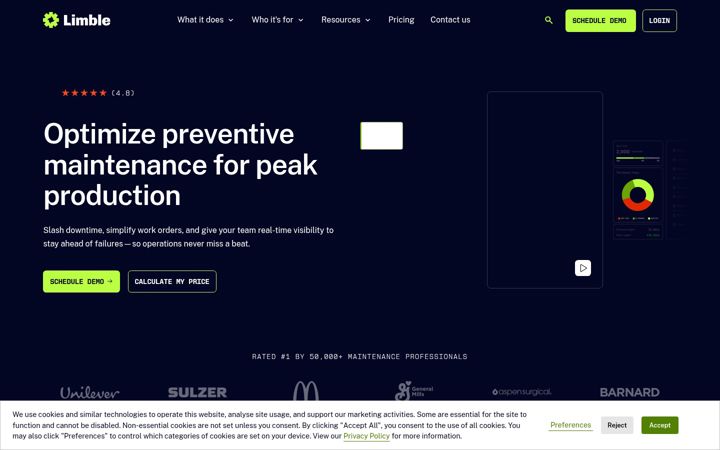 Screenshot of limble.com