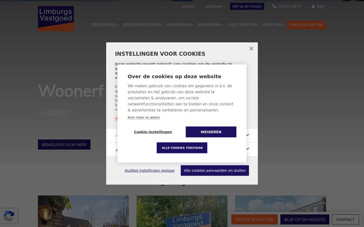 Screenshot of limburgsvastgoed.be