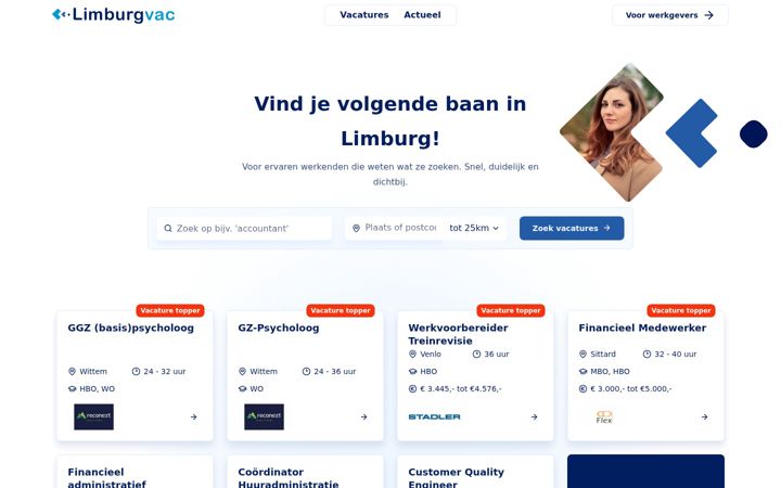 Screenshot of limburgvac.nl