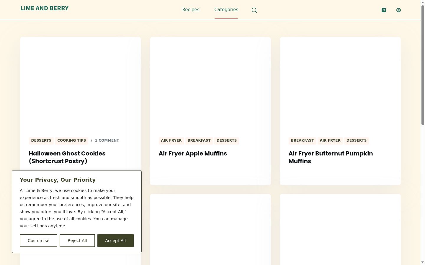 Screenshot des Einwilligungsbanners vor jeglicher Interaktion