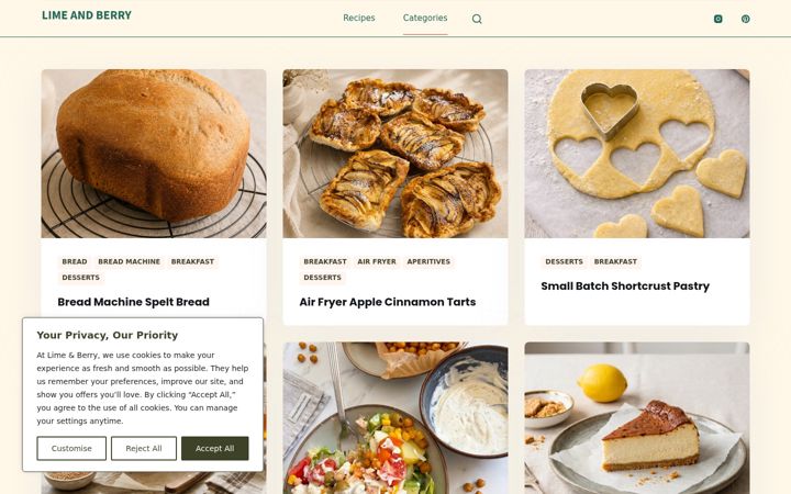 Screenshot of limeandberry.com