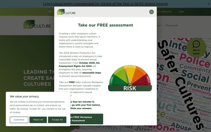 Screenshot of limeculture.co.uk