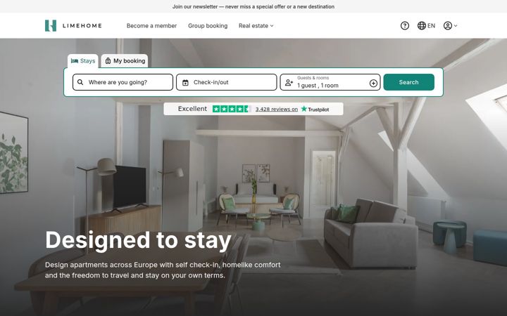 Screenshot of limehome.com